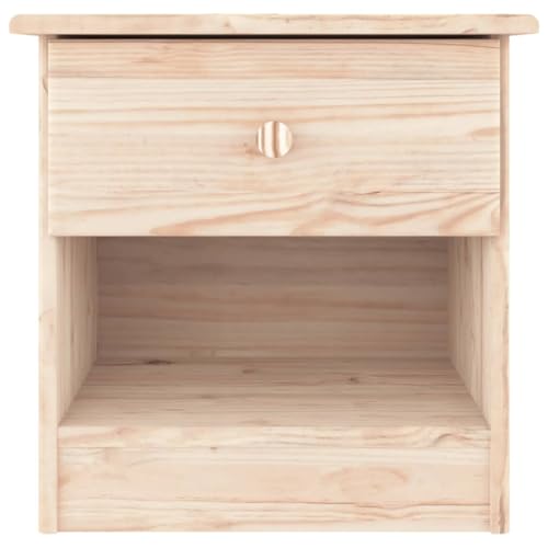 HEFZGDB Nachttisch ALTA Natur 41x35x41 cm Massivholz Kiefer Nachttisch Vintage Beistelltisch Wohnzimmertisch Nachttischschrank für Hotel Schlafzimmer Wohnzimmer Gästezimmer