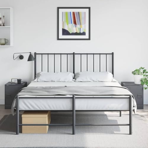 AUVYI Nachttisch mit tur 34,5x39x44 cm 2 Stk. Anthrazit Nightstand Schlafzimmer-Möbel Night Table Metal Bedside Table Nachtschrank Beistelltisch Sofa Table Kaltgewalzter Stahl