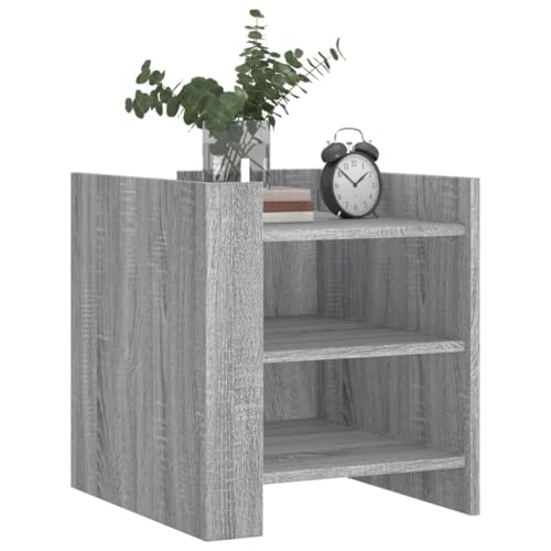 HEFZGDB Nachttisch Grau Sonoma 45x50x50 cm Holzwerkstoff Nachttisch Vintage Nachttische Konsolentisch Lowboard für Schlafzimmer Gästezimmer Hotel Wohnzimmer