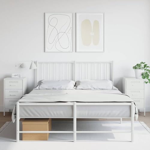 Xichuzi Nachttische 2 STK. Weiß 36x39x68 cm Kaltgewalzter Stahl, Nachtschrank, Nachtkästchen, Bedside Table, Nachtkommode, Nightstand, Nachttischschrank, Nachtkonsole - 843089