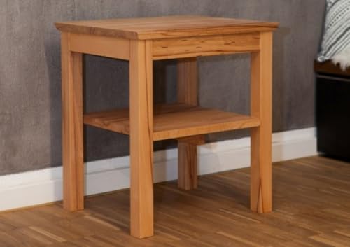 geborgenschlafen.com Massivholz Nachttisch EMMI 44,5x49x38 cm : Beistelltisch aus regionalem Holz, geölt, Handarbeit, Made in Germany (Kernbuche)