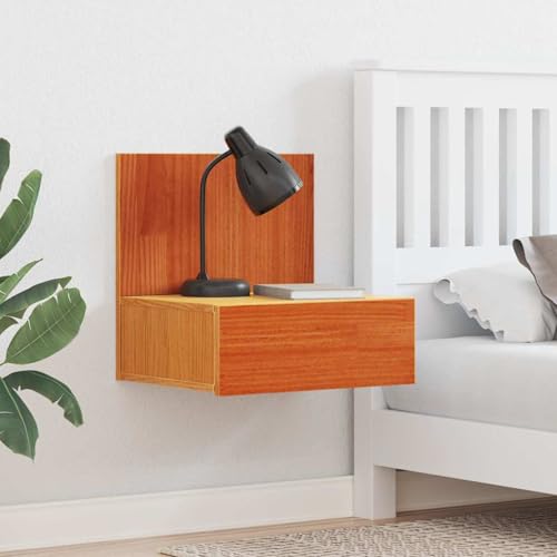 Gecheer Nachttisch 2 pcs Wachsbraun 42 x 32.5 x 40 cm Massivholz Kiefer, Schlichte Nachtkommode Kommode für Wohnzimmer Schlafzimmer Studentenbude873498
