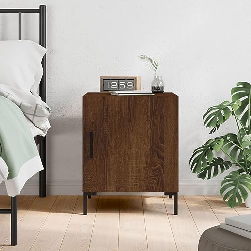 puraday Nachttisch Braun Eichen-Optik 40x40x50 cm Holzwerkstoff Industrial Möbel Nachtschrank Nightstand Nachttisch Holz Nachttisch Modern Zimmer Möbel Schlafzimmer Möbel Nachttisch Schmal