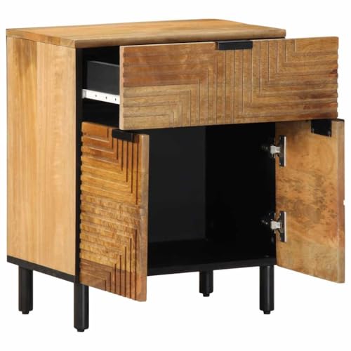 ULUYYUC Beistelltisch Klein Nachtkästchen Beistelltisch Couch Beistelltisch Schlafzimmer - Nachttisch Braun 50x33x60 cm Massivholz Mango für Schlafzimmer Jugendzimmer Küche Wohnzimmer