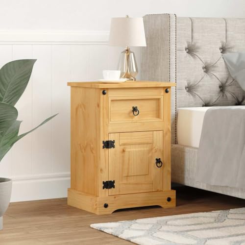KTHLBRH Nachttisch im Mexiko-Stil Kiefer Massiv badschrank schmal kommode mit schubladen for Schlafzimmer Zimmer 53x39x66 cm