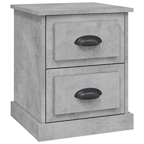 Genérico Wenjingqi 816152 Nachttisch, Sperrholz, Grau, Beton, 39 x 39 x 47,5 cm, Grau