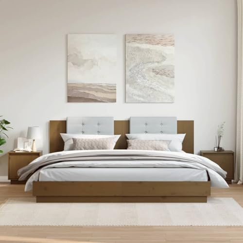 Fasba Nachttische 2 STK. Honigbraun 40x30x40 cm Massivholz Kiefer, Beistelltisch mit viel Stauraum, Nachtschrank, Nachtkommode, Nachtkonsole/ 813312
