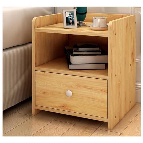Schmaler Nachttisch 2er Set mit Schubladen Vintage Nachttische für Schlafzimmer Kleiner Nachttisch Beistelltische für Schlafzimmer Beistelltisch mit Stauraum Nachtkommode für kleine Räume