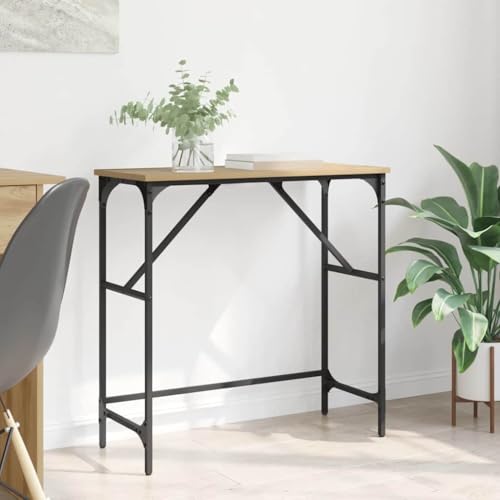 Owoxanthellate Konsolentisch Artisan-Eiche 75 x 32 x 75 cm Massiver Stahlrahmen Industrial Nachttisch mit verstellbaren Füßen Robust und Langlebig für Wohnzimmer Flur und Schlafzimmer