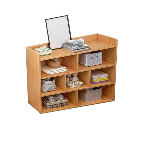 Nachttisch, 10-Würfel-Bücherregal mit Kippschutz, 3-stufiges Bücherregal aus Holz, Offener Aufbewahrungsorganisator, Stehendes Display-Aufbewahrungsrega l, Beistelltisch in