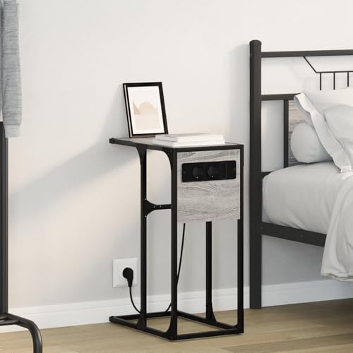 Rantry Nachttisch Grau Sonoma 41,5 x 26 x 60,5 cm Holzwerkstoff Nachtschrank Model859603