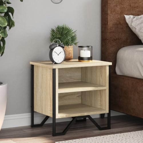 Youuihom Nachttisch Sonoma-Eiche 40x30x40 cm Holzwerkstoff Möbel Schlafzimmer Wohnzimmer Möbel Nachtschrank Badschrank Schmal für Bad Wohnzimmer Schlafzimmer Jugendzimmer