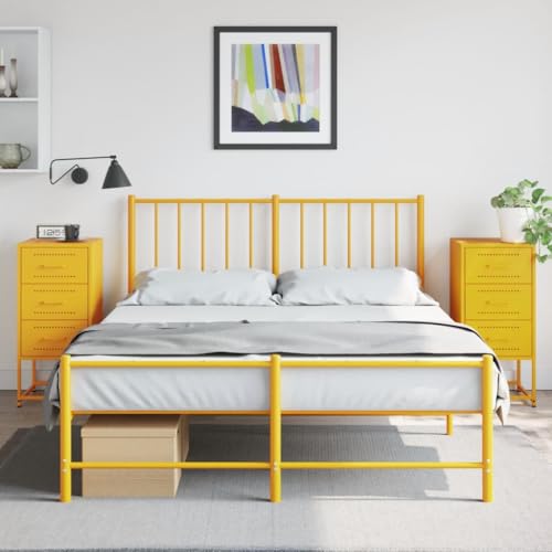 Xichuzi Nachttische 2 STK. Senfgelb 36x39x78 cm Stahl, Nachtschrank, Nachtkästchen, Bedside Table, Nachtkommode, Nightstand, Nachttischschrank, Nachtkonsole - 846585