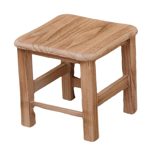 Gralara Holz-Tritthocker, Kleiner Fußhocker, Schuhwechselhocker, Bank, Ottomane, Fußstütze für Nachttisch, drinnen und draußen, Wohnung, Zuhause, 26cmx26cmx24cm