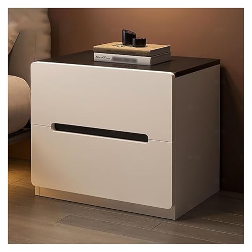 ZGHQHCDRH Nachttisch, Nachttisch mit 2-3 Schubladen, rustikaler Beistelltisch aus Holz verdecktem Griff und einzigartigem Gestell(Color a,40cm)