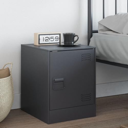IBUQDDV Sofatisch Nightstand Ablagetisch Telefontisch Nachttisch Anthrazit 34,5x39x44 cm Stahl für Wohnzimmer, Schlafzimmer, Flur, Küche