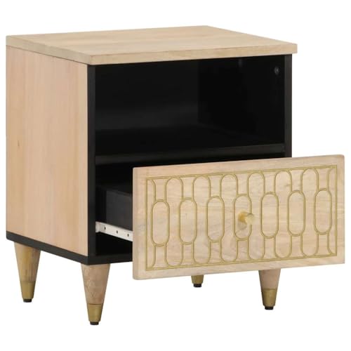 HEFZGDB Nachttische 2 STK. 40x33x46 cm Massivholz Mango Nachttisch Vintage Nachttische Wohnzimmertisch Stubentisch für Wohnzimmer Gästezimmer Schlafzimmer Hotel