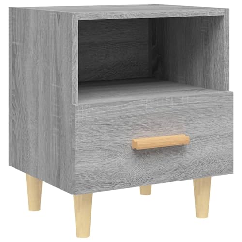 Vopese Skandinavischer Nachttisch Grau Sonoma Holzwerkstoff Eukalyptus 40x35x47cm für Schlafzimmer Model817299