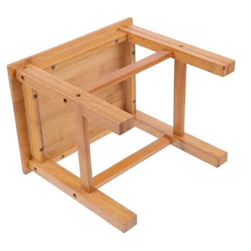 Cabilock 1Stk die Bank kinderhocker Stool Wohnzimmerhocker schemel Holz gartenbänke Drehstuhl Nachttisch Stehen Stühle erzogen niedrige Hockermöbel natürlicher Stuhl Heimstuhl Bambus Brown