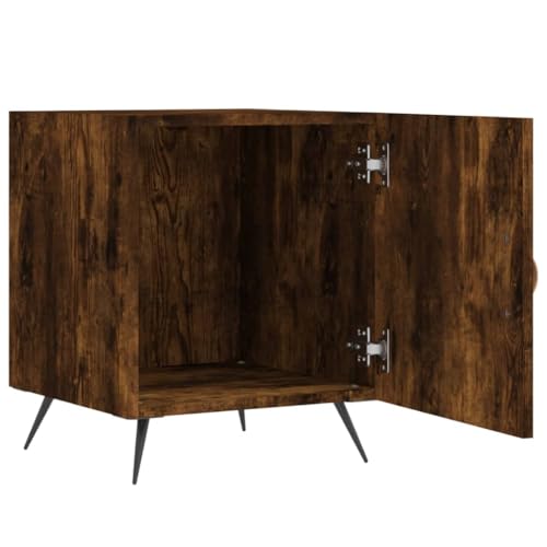 HEFZGDB Nachttisch Räuchereiche 40x40x50 cm Holzwerkstoff Kleiner Tisch Nachttische Nachtschrank Nachttischschrank für Hotel Wohnzimmer Gästezimmer Schlafzimmer