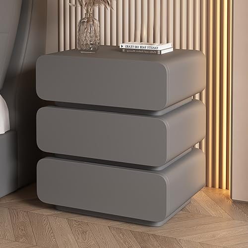 Nachttisch aus Holz mit 3 Schubladen, modernes Leder-Finish, komplett montiert für Schlafzimmer und Wohnzimmer