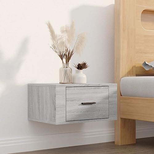 LVHUIDEH Wand-Nachttisch Grau Sonoma 50x36x25 cm