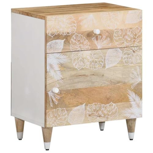 MOBCANT Nachttisch, Konsolentisch Sofatisch Schränkchen Beistellschrank Geeignet für Wohnstube Hotel Schlafzimmer Wohnung 50x33x60 cm Massivholz Mango
