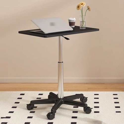 Couchtisch, höhenverstellbar, Rolltisch mit Rollen, beweglicher Nachttisch, Sitz-Steh-Laptop-Schreibt isch für Zuhause oder Büro