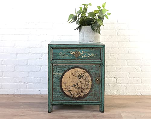 OPIUM OUTLET Nachtkästchen Nachttisch Nachtkommode Nachtschrank Nachtschränkchen Vintage Shabby-chic antik (Design 10)