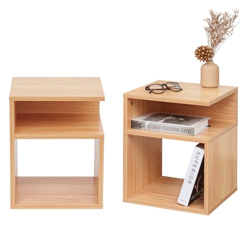 Ymahizax Nachttische 2er Set Holz, Sofatisch Nachttisch, Tischchen 32(B) X30(T) X40(H) cm, Moderner Nachtschrank Für Schlafzimmer Wohnzimmer
