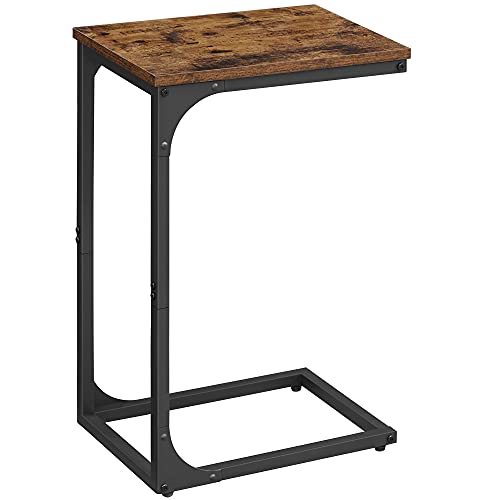 VASAGLE Beistelltisch, Sofa-Spitze, Nachttisch, TV-Platte, für Wohnzimmer, Schlafzimmer, industrieller Stil, Braun/Schwarz LET350B01