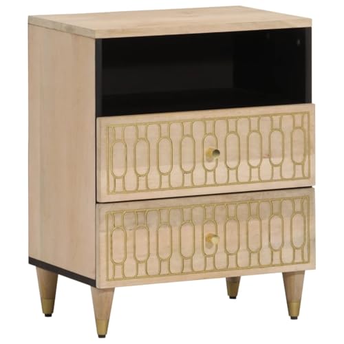 WSJHUHK Möbel, Tische, Nachttische, Nachttisch, 50 x 33 x 60 cm, Massivholz, Mango