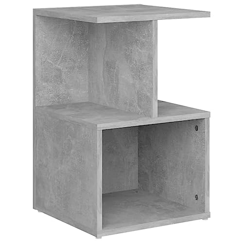 Genérico Wenjingqi 806354 Nachttisch, Holztechnik, Grau, Beton, 35 x 35 x 55 cm, Grau