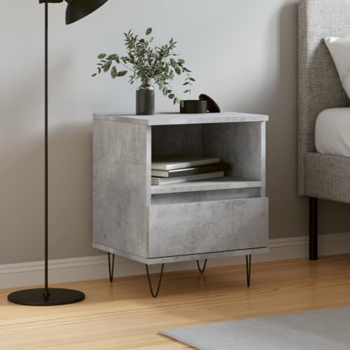 GCHDHAPB Home-Tische, Nachttische, Nachttisch, Betongrau, 40 x 35 x 50 cm, Holzwerkstoff