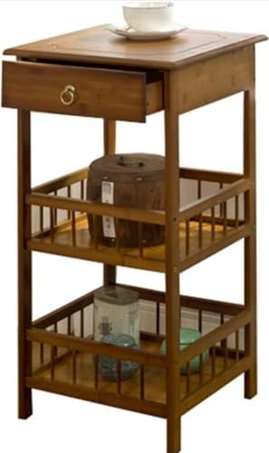 Nachttisch aus Holz, Vintage-Stil, Shabby-Chic-Stil, mit 2 Schubladen und Regal, rustikaler Schlafzimmermöbel, Konsolentisch für Heimdekoration und Aufbewahrung