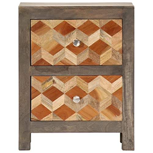 SXJEQOC Schlafzimmer Möbel Nachttischschrank Beistelltische Fürs Wohnzimmer Couch Beistelltisch - Nachttisch Grau 40x30x50 cm Massivholz Mango für Badezimmer Schlafzimmer Jugendzimmer Wohnzimmer
