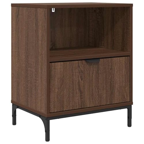 Rantry Nachttisch Braune Eiche 49 x 36 x 61 cm Holzwerkstoff Nachttisch Schränke und Lagerung Model883488