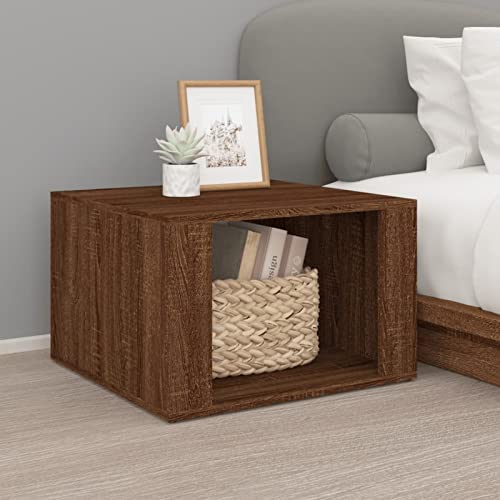 Fasba Nachttisch Braun Eichen-Optik 57x55x36 cm Holzwerkstoff, Beistelltisch mit viel Stauraum, Nachtschrank, Nachtkommode, Nachtkonsole