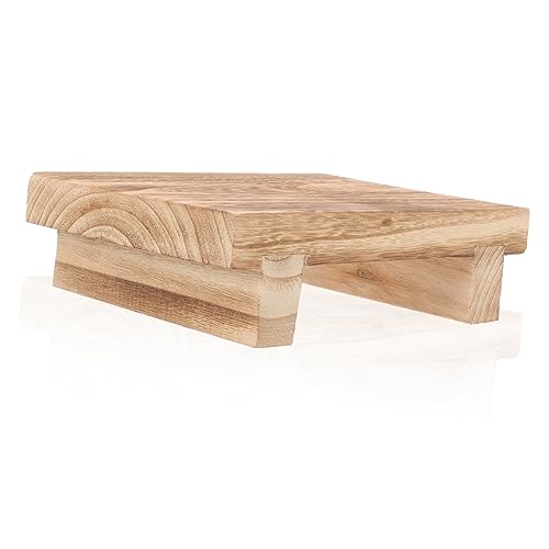 TEMPNAP Holz Tritthocker für Schlafzimmer und Wohnzimmer Stabiler Tragbarer Schemel für Erwachsene rutschfest Vielseitig Einsetzbar für Nachttische und Esszimmer