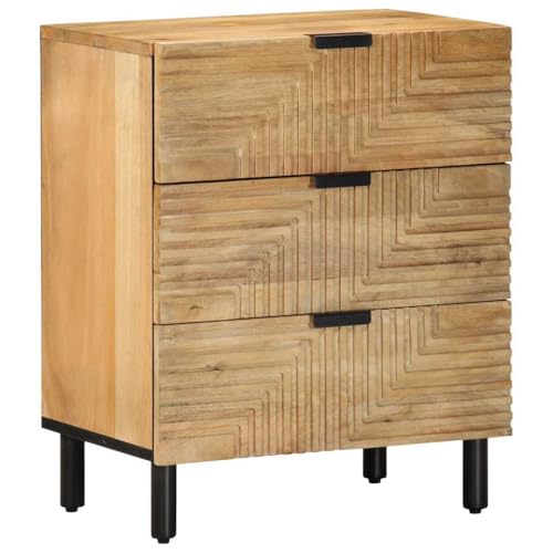 UTSRABFA Nachttisch Braun 50x33x60 cm Massivholz Mango Night Stand for Bedroom Sideboard Badschrank Schmal Betttisch für Jugendzimmer Wohnzimmer Bad Schlafzimmer