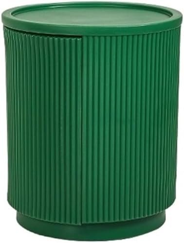 Moderner runder Beistelltisch mit verstecktem Stauraum, Nachttisch mit 40,6 cm Durchmesser für Wohnzimmer und Schlafzimmer, stilvoller Beistelltisch aus Kunststoff fürs Badezimmer, 48,3 cm H