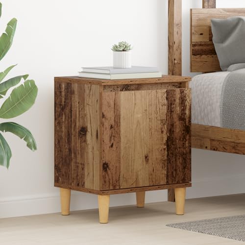 Qnhdfrt Nachttisch aus Altem Holz Recyceltes Massivholz Rustikaler Vintage Look Schlafzimmer Beistelltisch Braun 40x30x50 cm