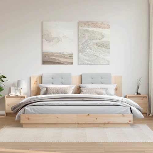 MOBCANT Nachttische 2 STK, Nightstand Nachtisch Nachtschrank Couchtisch Geeignet für Schlafzimmer Schlafsaal Hotel Wohnstube 40x30,5x40 cm Massivholz Kiefer