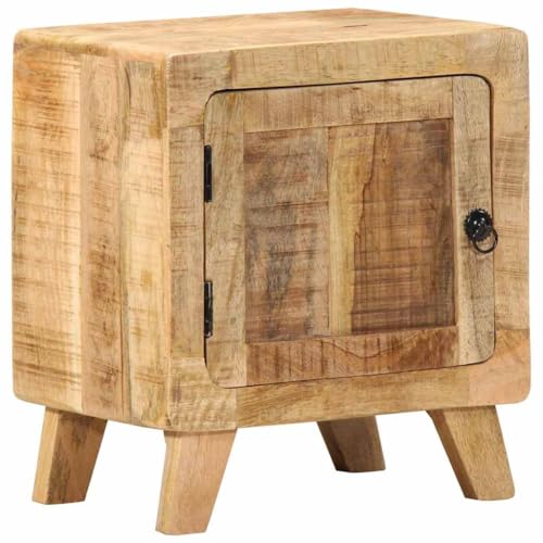 SKM Nachttisch 40x32x46 cm Raues Massivholz Mango,Möbel,Tische,Nacht tische,Braun,9.14KG,41045 07