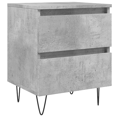 Generico kangqiling 826884 Nachttisch grau Beton, 40 x 35 x 50 cm aus mehrschichtigem Holz, Grau,