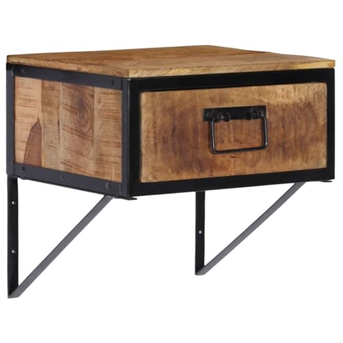 Snsowed Nachttisch 40x35x40 cm Massivholz Mango, Nachtschrank, Nachtkästchen, Bedside Table, Komodenschrank, Nachtkommode, Beistelltisch, Nightstand, Schlafzimmer Möbel - 358916
