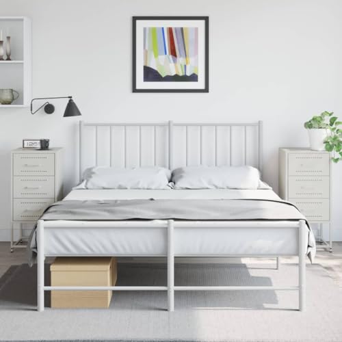 Xichuzi Nachttische 2 STK. Weiß 36x39x78 cm Stahl, Nachtschrank, Nachtkästchen, Bedside Table, Nachtkommode, Nightstand, Nachttischschrank, Nachtkonsole - 846589