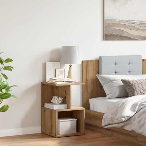 MOBCANT Nachttisch, Nachtischschränke Nachttischschrank Schränkchen Couchtisch Geeignet für Schlafsaal Hotel Schlafzimmer Wohnstube Artisan-Eiche 35x35x55 cm Holzwerkstoff