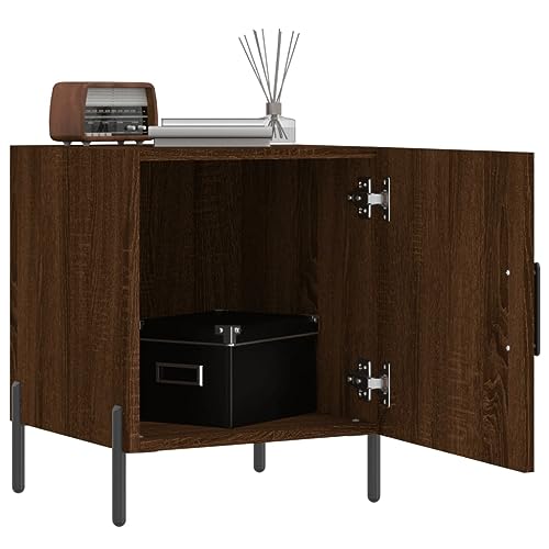 HEFZGDB Nachttisch Braun Eichen-Optik 40x40x50 cm Holzwerkstoff Nachttisch Vintage Nachtschrank Beistelltisch Küchentisch für Gästezimmer Hotel Schlafzimmer Wohnzimmer