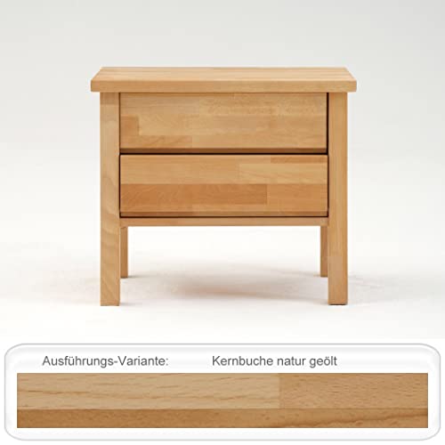 expendio Nachttisch Gundis 1 Comfort 48x48x40 cm Buche massiv Farbe nach Wahl Nachtkonsole Nachtschrank Nako Nachtkommode Schlafzimmer Jugendzimmer Gästezimmer, Holzart:Kernbuche Natur geölt
